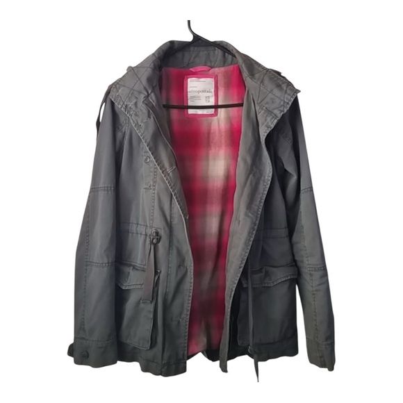 Aeropostale Heavyweight Flannel Parka Utility Military Drawstring Waist … - Picture 1 of 11